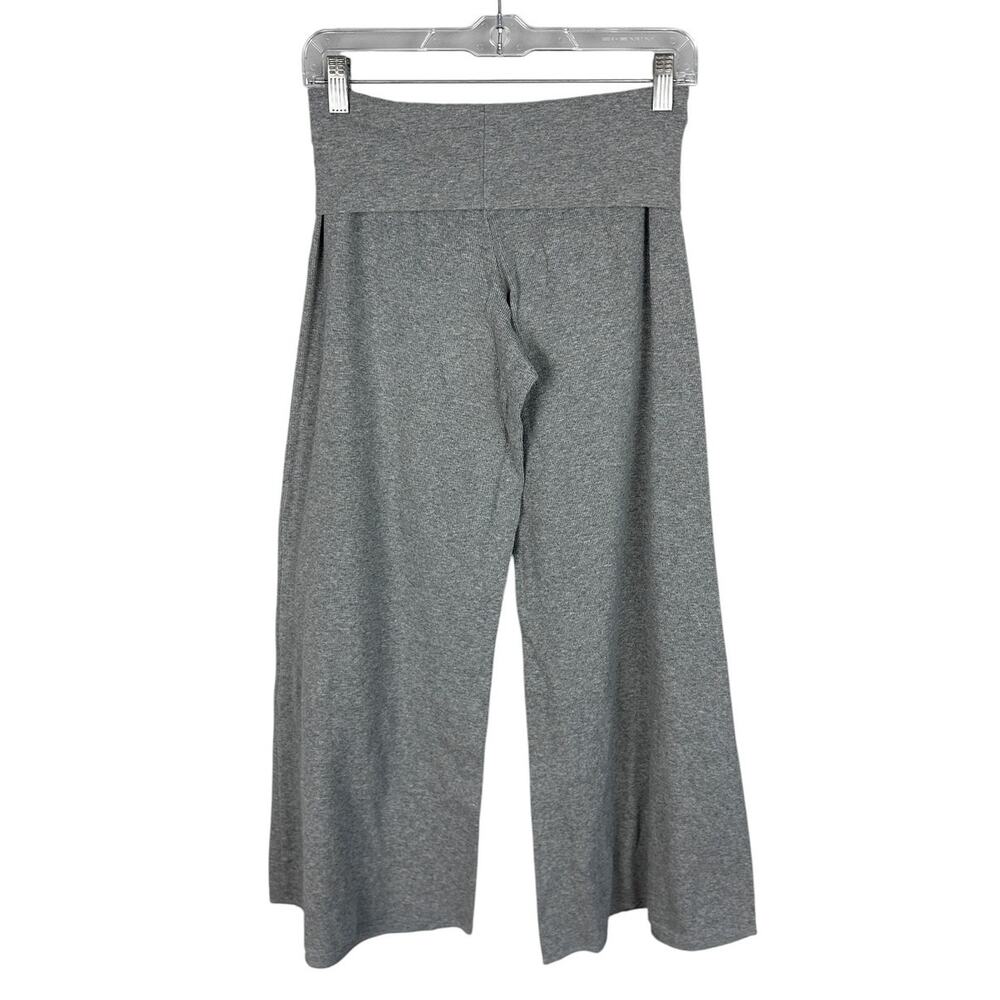 Victoria's Secret Vintage Fold Over Wide Leg Culotte Grey Waffle Lounge Pants S - Picture 2 of 5